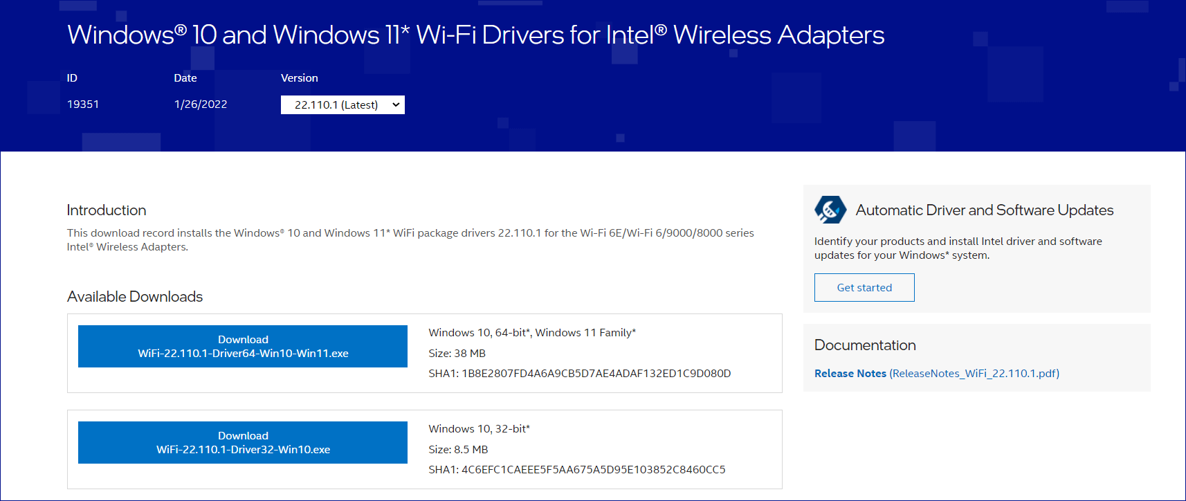 download Intel R Wi-Fi 6 AX201 160MHz driver