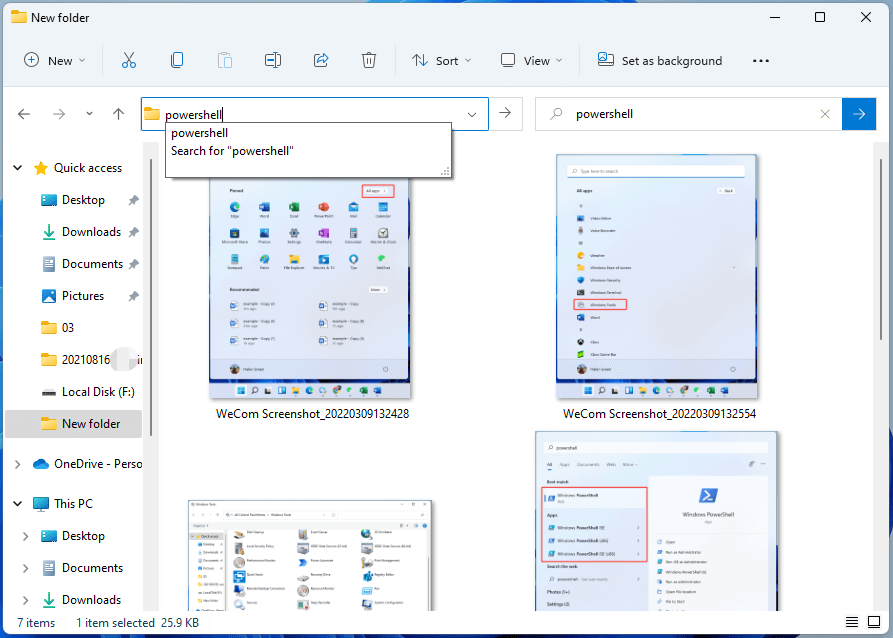 open PowerShell in Windows 11 Explorer