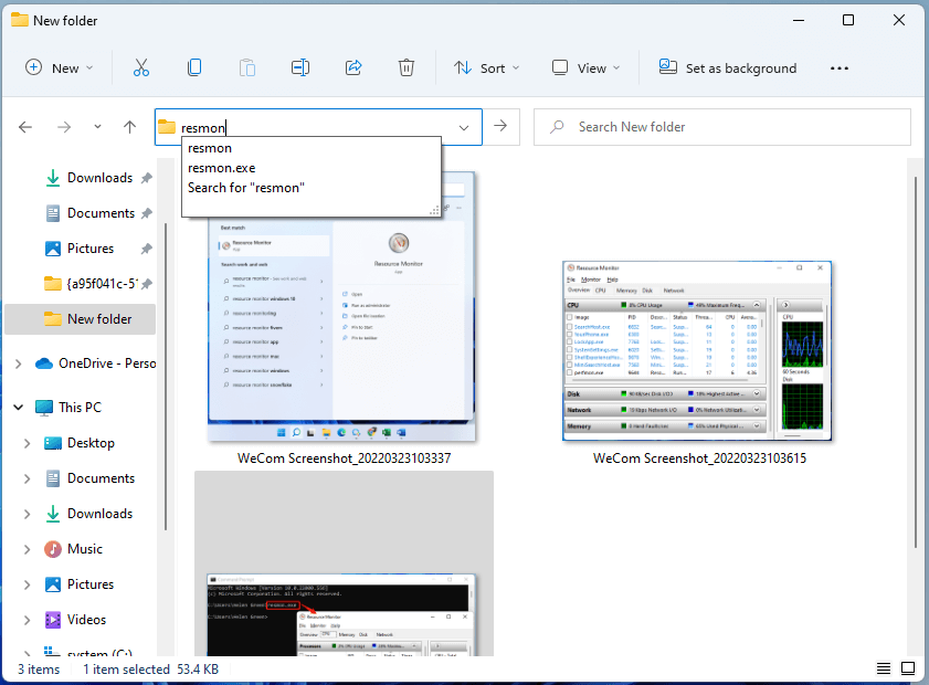 open Resource Monitor via File Explorer