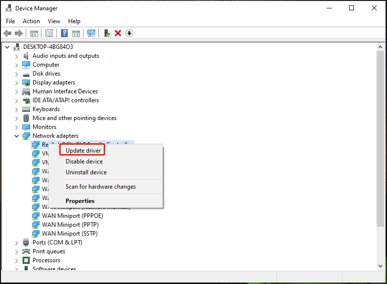 update network driver