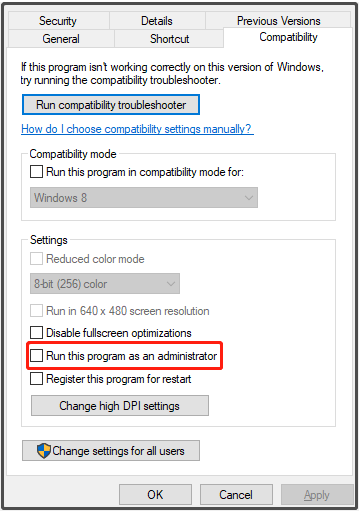 click run this program as an administrator