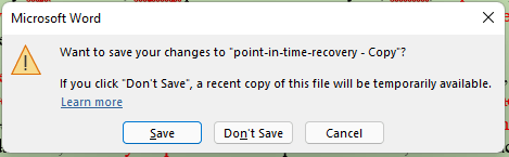 want to save your changes to Word?