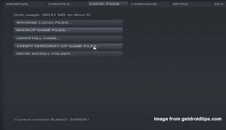 click verify integrity of game files