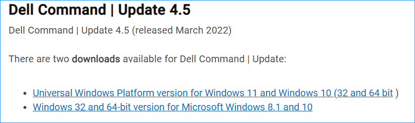 Dell Command Update download 64-bit
