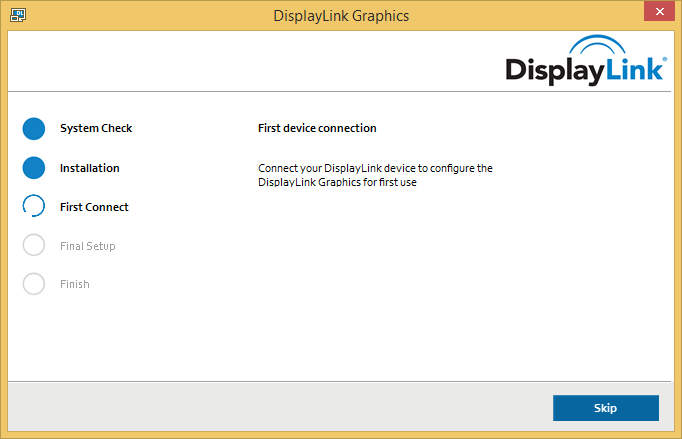 DisplayLink first device connection