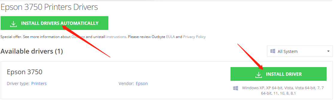 download Epson 3750 printers drivers