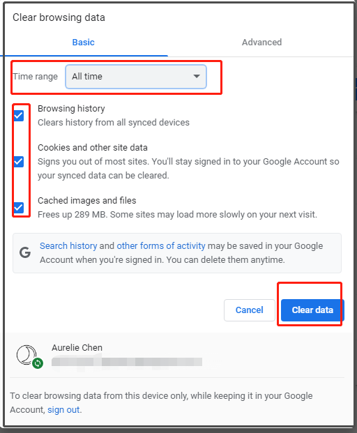 choose the time range