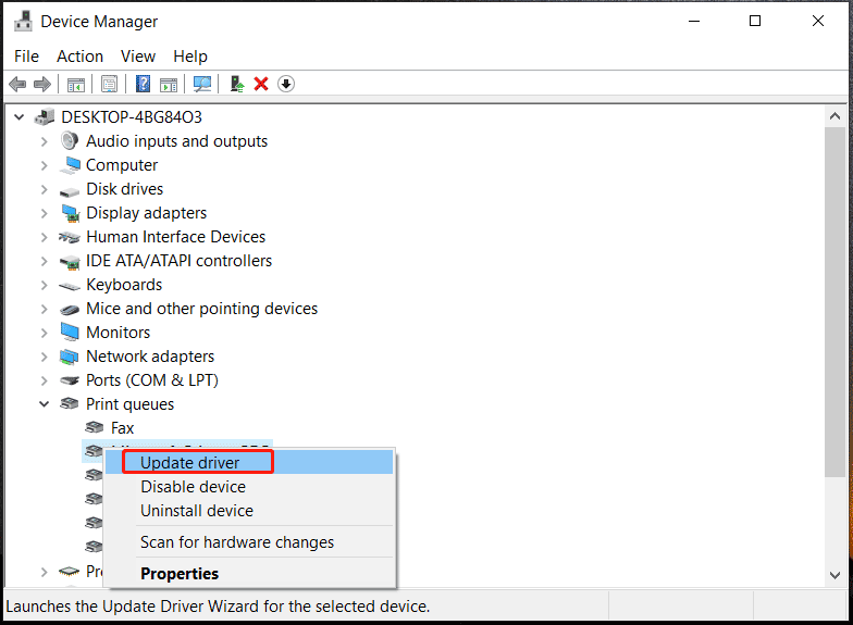 update HP 8710 printer driver via Device Manager