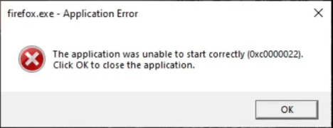 error code 0xc0000022