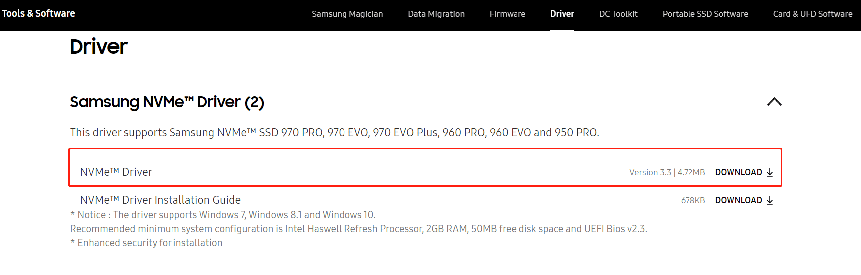 How to Download & Install Samsung NVMe Driver Windows 10/8.1/7 - MiniTool