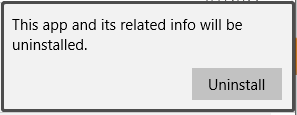 click uninstall