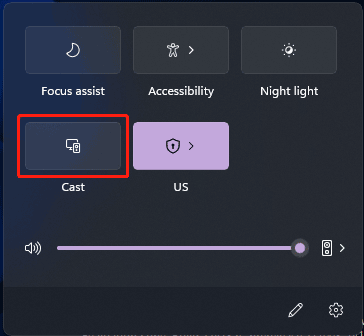 cast in Quick Settings