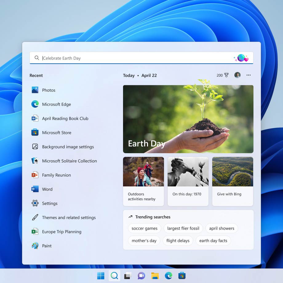 Windows Search Highlights on Windows 11