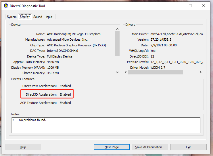 check if your Direct3D Acceleration is enabled