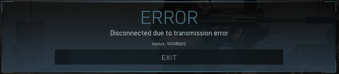 Modern Warfare disconnected due to transmission error