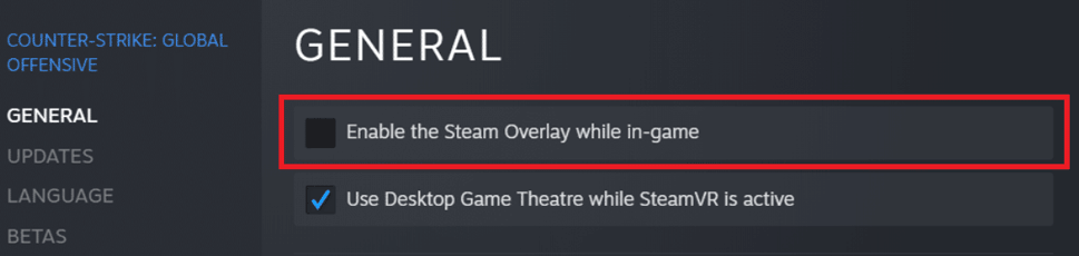disable Steam overlay