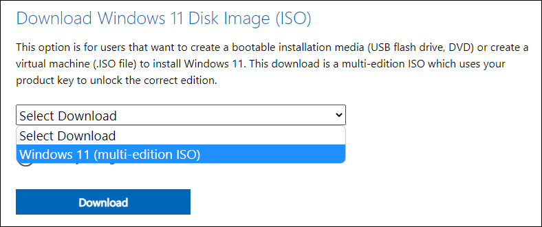 ownload Windows 11 disk image