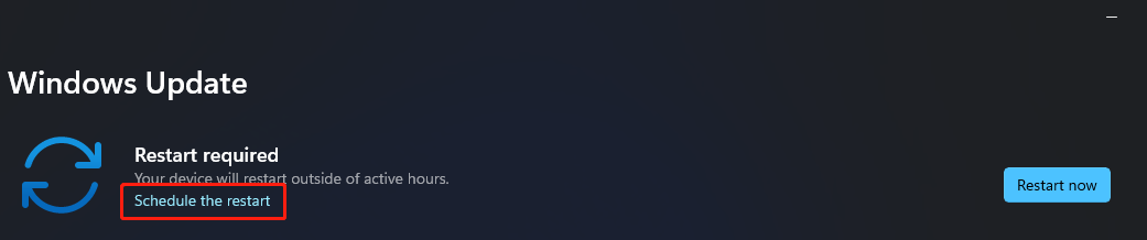 schedule the restart