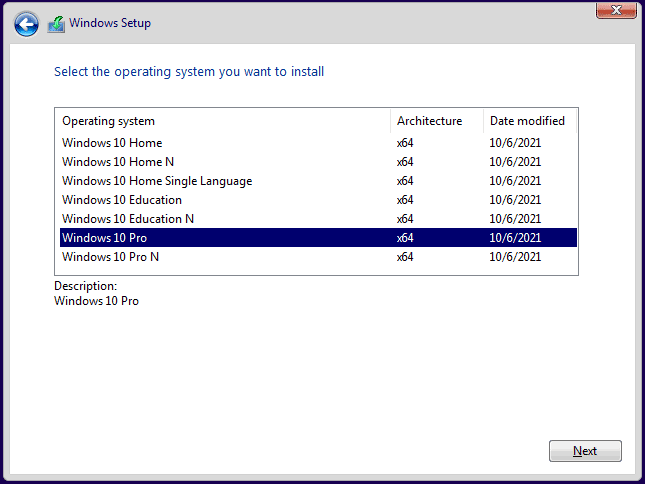 install Windows 10 Pro