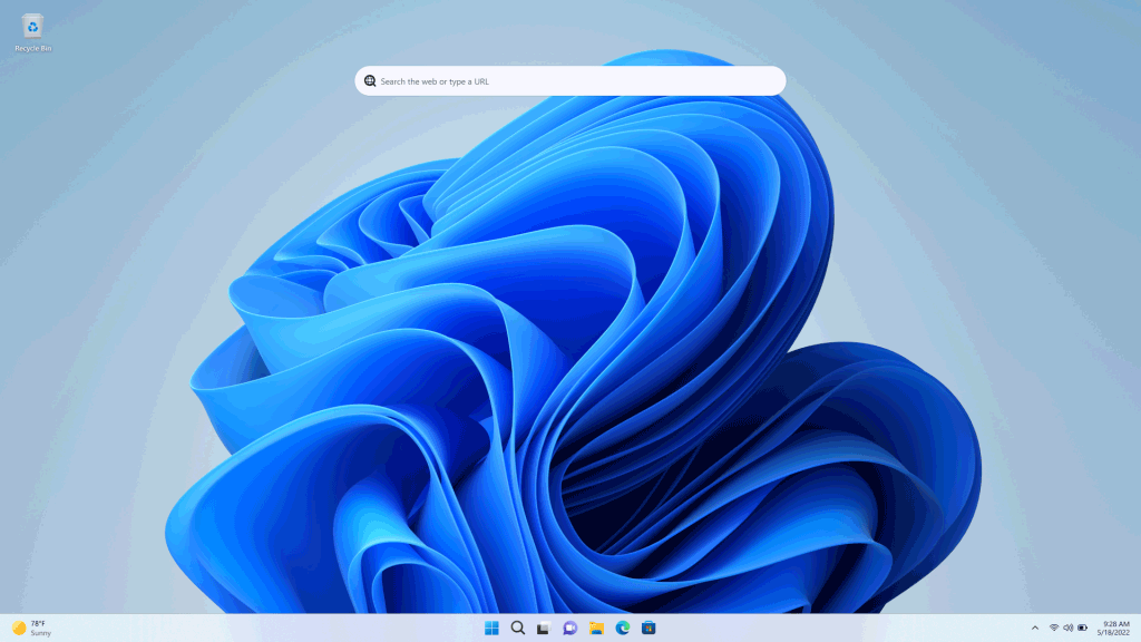 the new search bar in Windows 11 build 25120