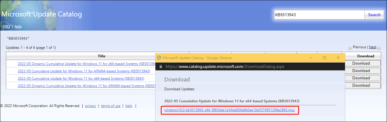 download an offline installer for Windows 11 KB5013943