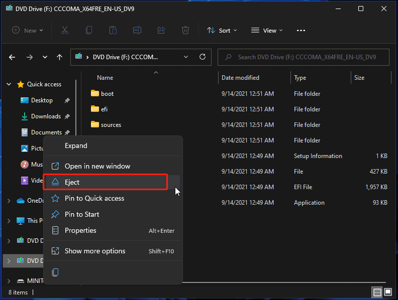Windows 11 unmount ISO