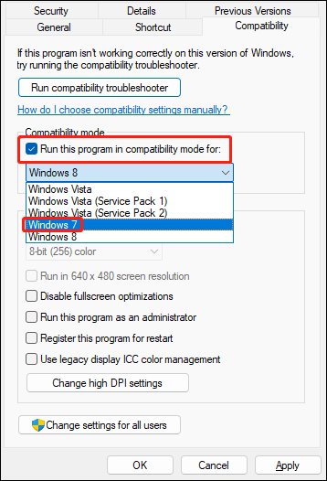 enable compatibility mode