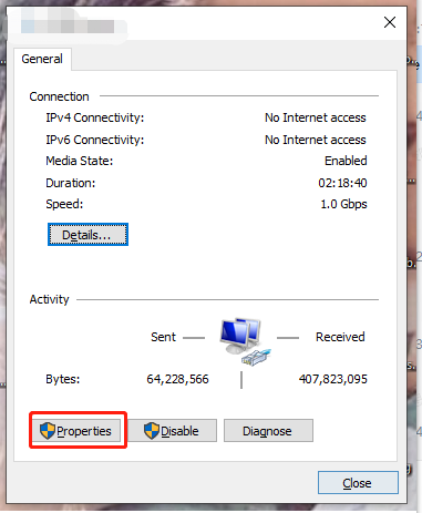 click Properties