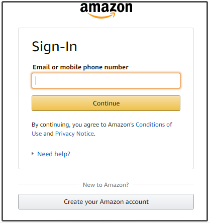 log into Amazon