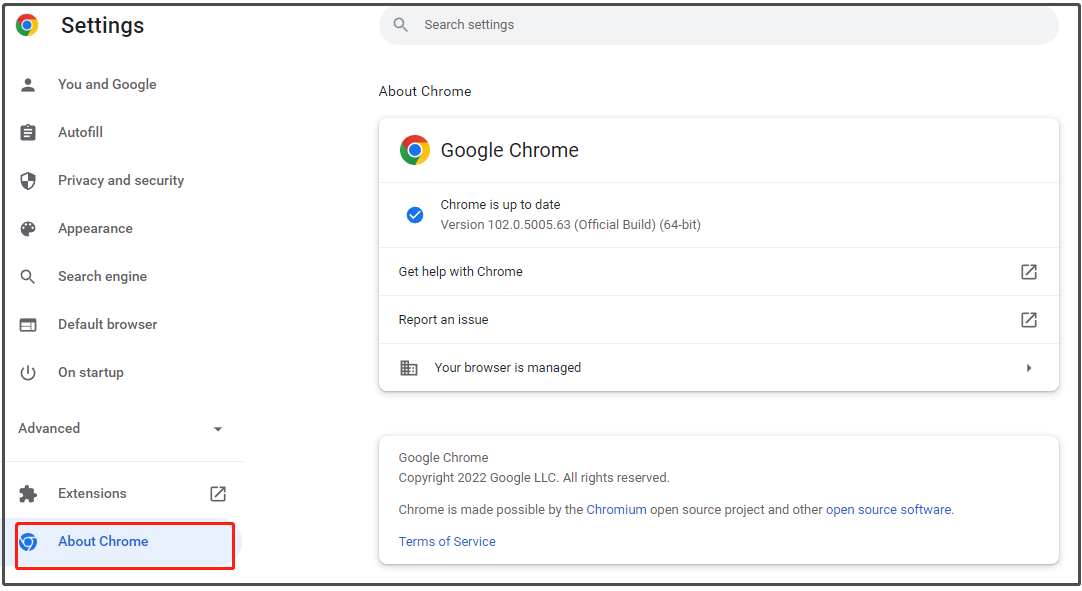 update Google Chrome