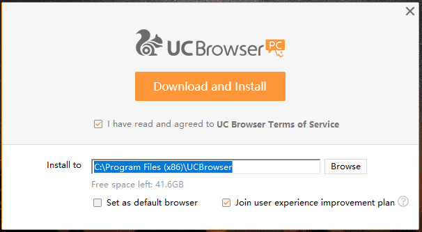 install UC Browser for Windows 10