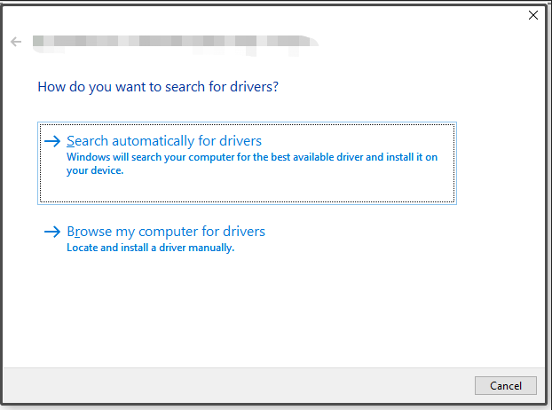 hit Search automatically for drivers