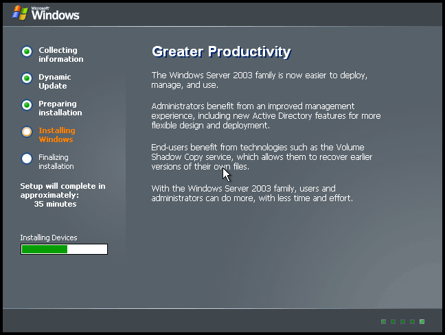 installing Windows Server 2003
