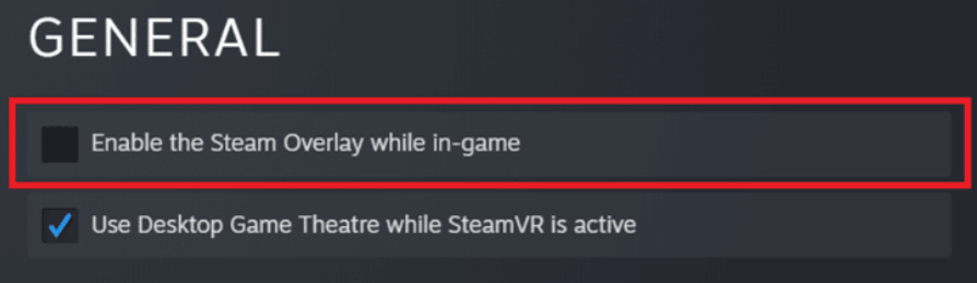 disable Steam Overlay