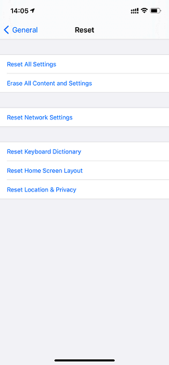 Reset Network Settings