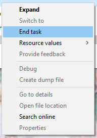 hit End task