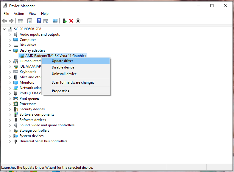 click Update driver