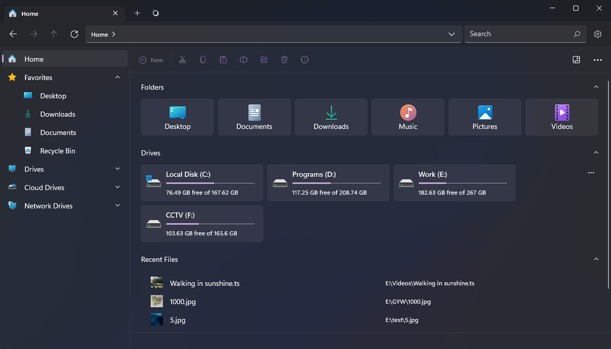 the interface of Files App