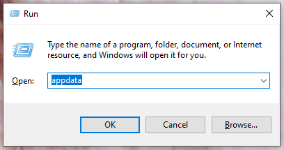 open the AppData folder