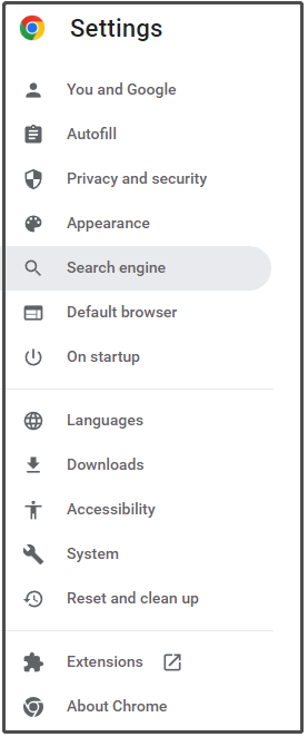choose Extensions