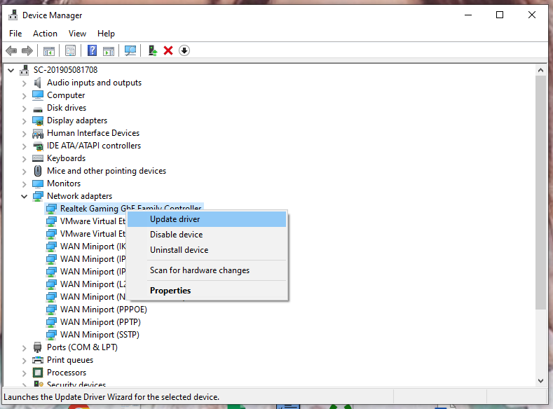 update network driver