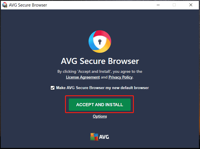 AVG Secure Browser install