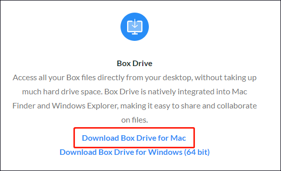 click Download Box Drive for Mac