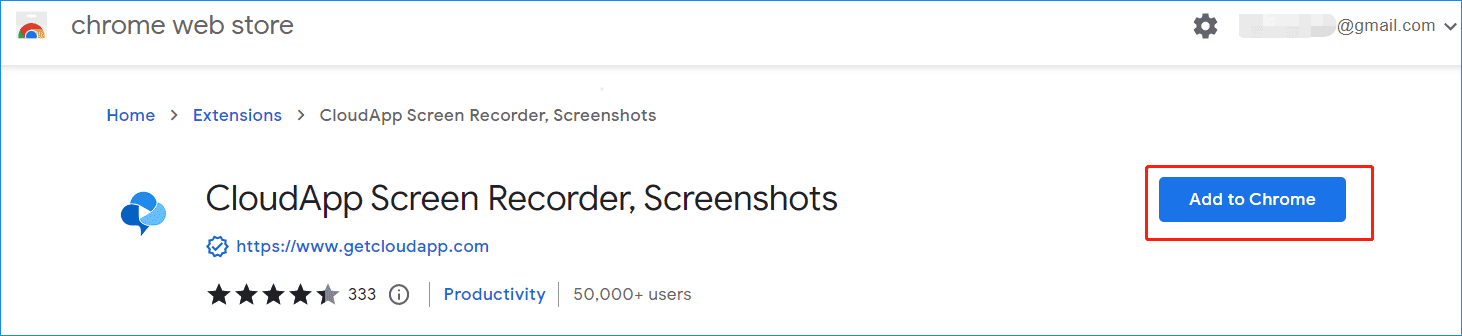 CloudApp Screen recorder screenshots extension
