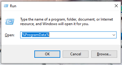 go to the ProgramData folder