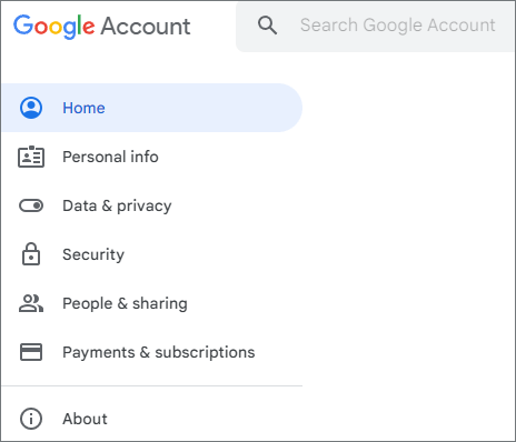 manage your Google account