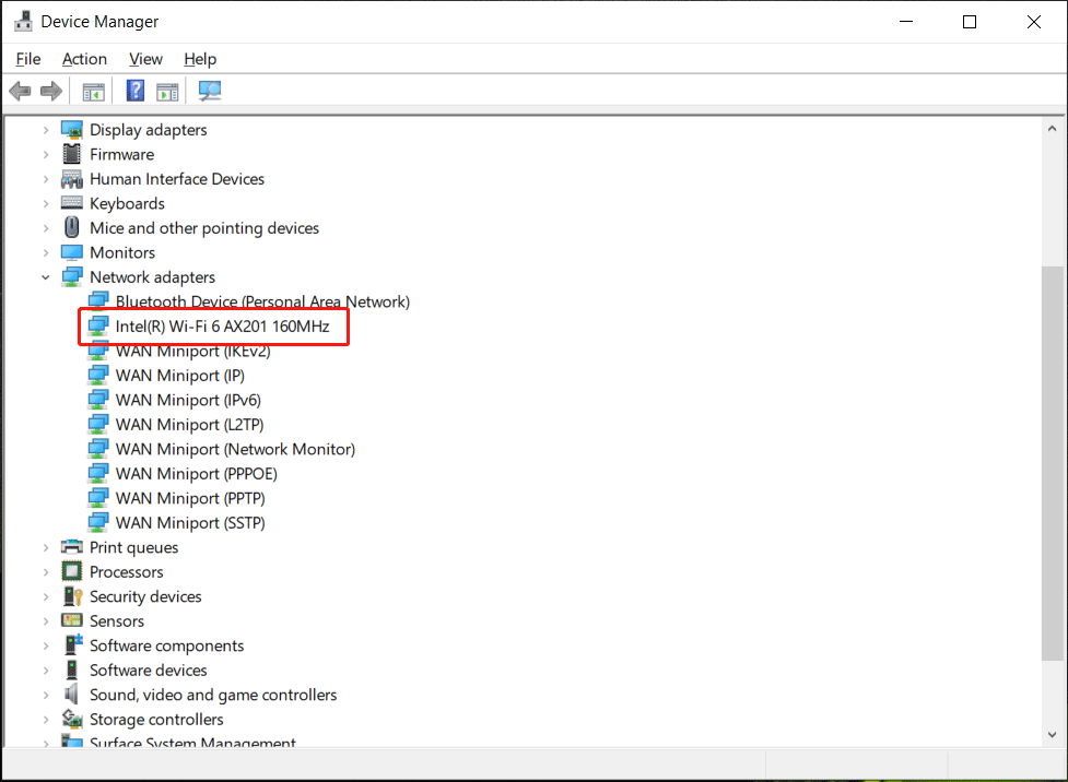 find a Wi-Fi network adapter