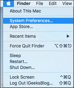 click System Preferences on Mac