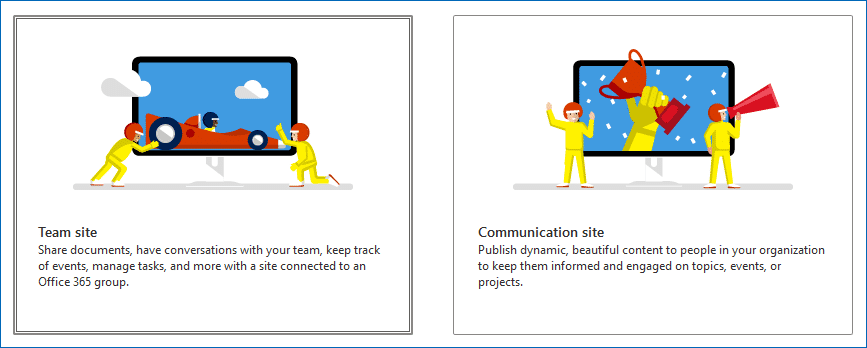 create a SharePoint site