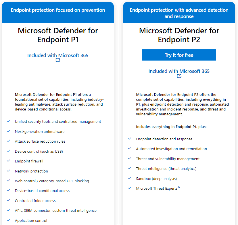 Microsoft Defender for Endpoint Plan
